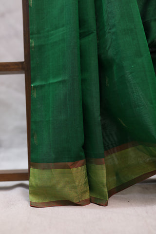 Dark Green Cotton Paithani Saree - SRDGCPS380