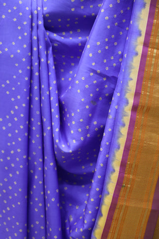 Blue Silk Paithani Saree With Bandhani - SRBSPS527