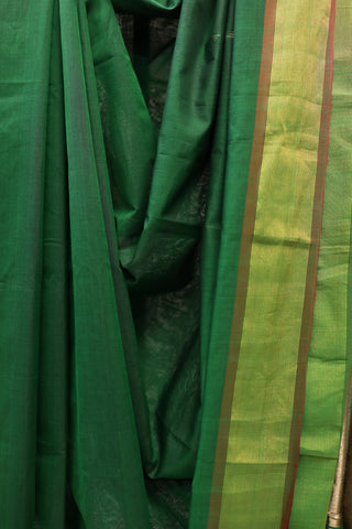 Dark Green Cotton Paithani Saree - SRDGCPS380