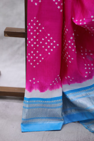 Pink Silk Paithani Saree With Bandhani - SRPSPS522