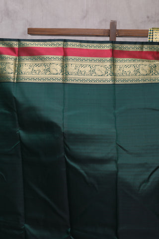 Khaki-Green Kanjeevaram Silk Saree-SRKGKSS302