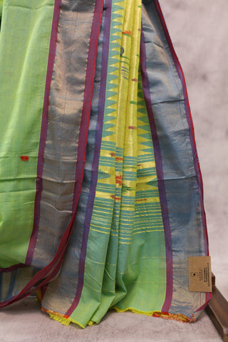 Green Cotton Paithani Saree - SRGCPS378