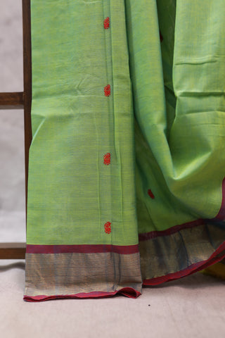 Green Cotton Paithani Saree - SRGCPS378