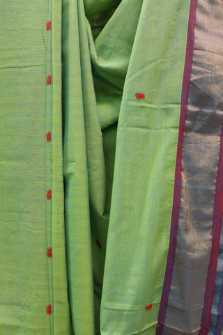 Green Cotton Paithani Saree - SRGCPS378