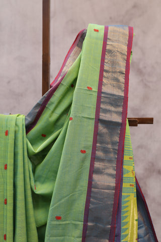 Green Cotton Paithani Saree - SRGCPS378