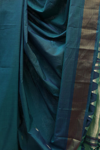 Teal Green Cotton Paithani Saree - SRTGCPS391