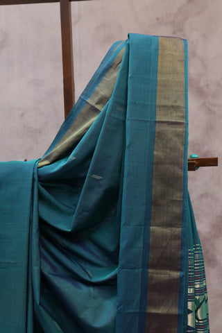 Teal Green Cotton Paithani Saree - SRTGCPS391