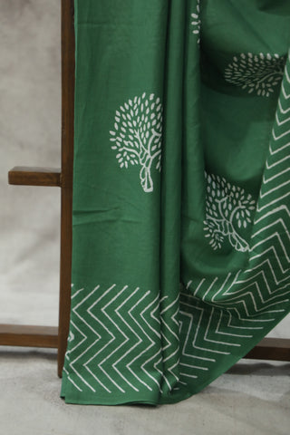 Green HBP Cotton Saree - SRGCS1838