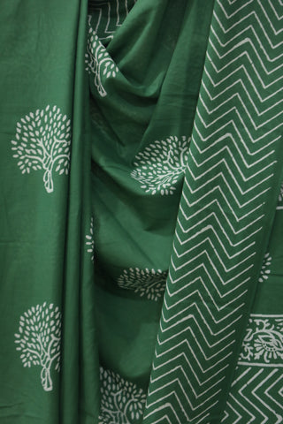 Green HBP Cotton Saree - SRGCS1838