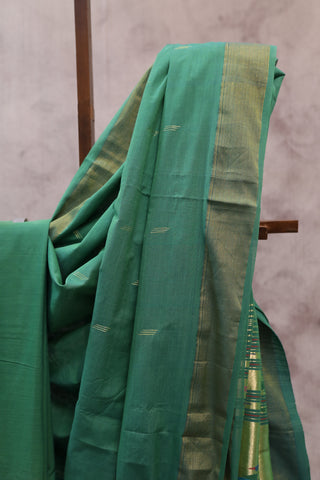 Green Cotton Paithani Saree - SRGCPS390