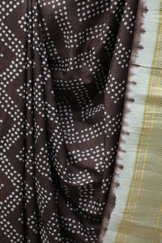 Brown Silk Paithani Saree With Bandhani - SRBSPS519