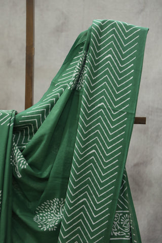 Green HBP Cotton Saree - SRGCS1838