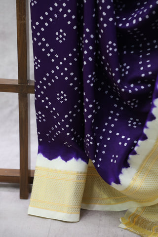 Purple Silk Paithani Saree With Bandhani - SRPSPS518