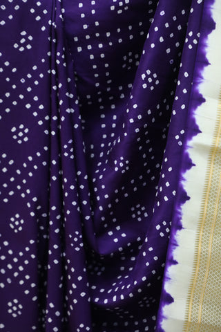 Purple Silk Paithani Saree With Bandhani - SRPSPS518