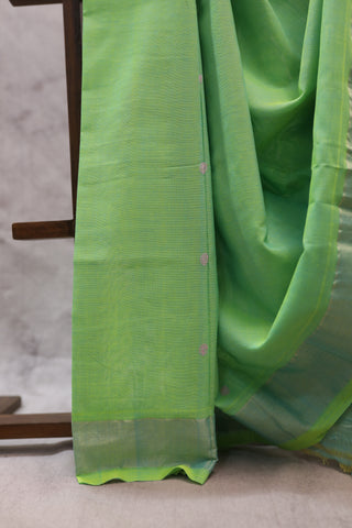 Pastel Green Cotton Paithani Saree - SRPGCPS393