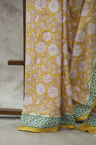 Yellow HBP Cotton Saree - SRYCS1839