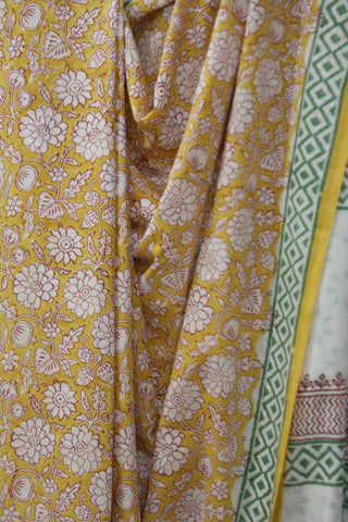 Yellow HBP Cotton Saree - SRYCS1839