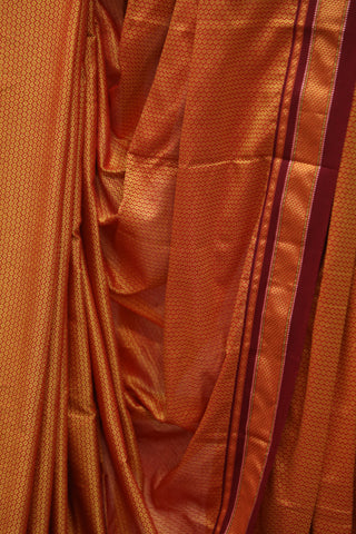 Orange Plain Khun Saree With Maroon Border-SROPKS213