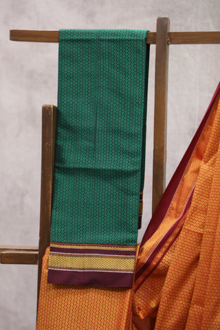 Orange Plain Khun Saree With Maroon Border-SROPKS213