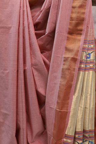 Pink Cotton Paithani Saree - SRPCPS388