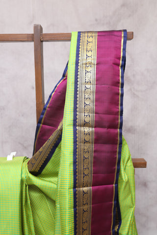 Green-Yellow Kanjeevaram Silk Saree-SRGYKSS286