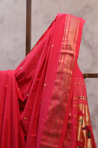 Pink Cotton Paithani Saree - SRPCPS385