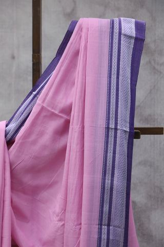 Pink Cotton Ilkal Saree with Chikki Bordar -SRPCIS409