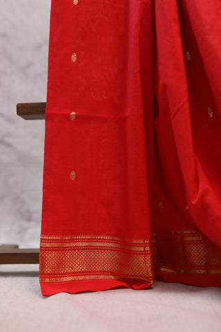 Red Cotton Paithani Saree - SRRCPS403