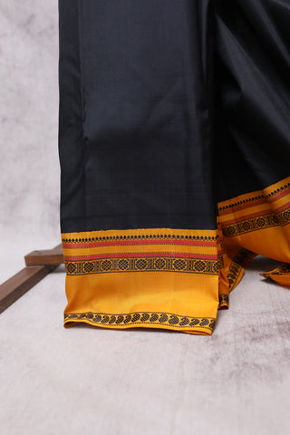 Black Kanjeevaram Silk Saree-SRBKSS291