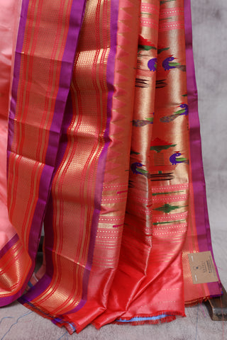 Peach Silk Paithani Saree - SRPSPS259