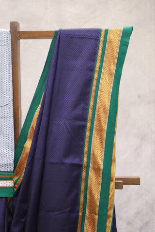 Purple Plain Khun Saree With Border-SRPPKS166