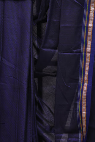 Purple Plain Khun Saree With Blue Border-SRPPKS153