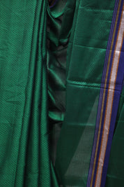 Green Plain Khun Saree With Border-SRGPKS175
