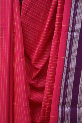 Pink Cotton Ilkal Saree with Gayatri Bordar -SRPCIS404