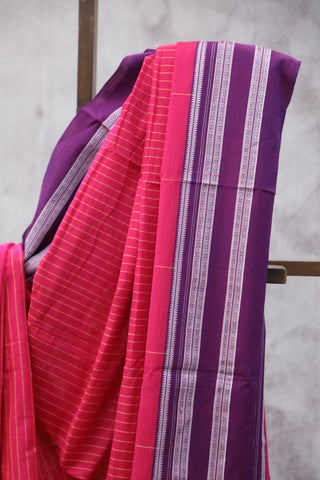 Pink Cotton Ilkal Saree with Gayatri Bordar -SRPCIS404