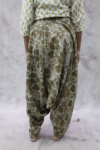 White Harem Pant With All Over Print