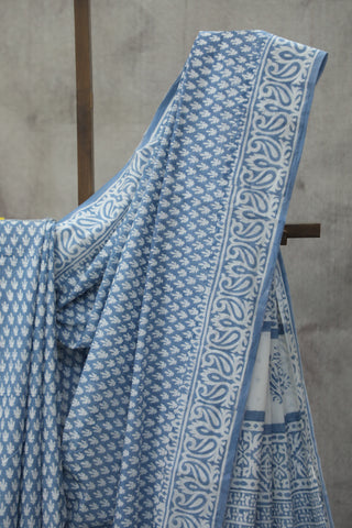 Pastel Blue HBP Cotton Saree - SRPBCS1851