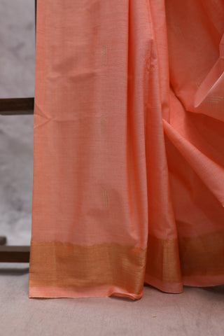 Peach Cotton Paithani Saree - SRPCPS405