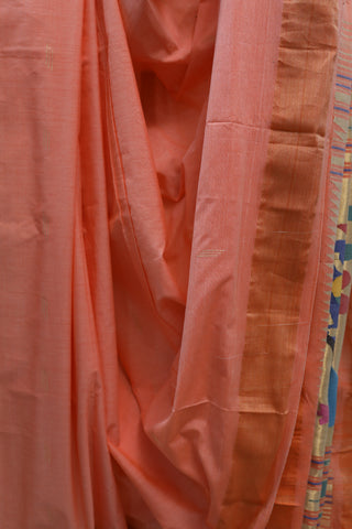 Peach Cotton Paithani Saree - SRPCPS405