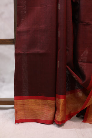 Wine Cotton Paithani Saree - SRWCPS399