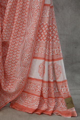 Peach HBP Cotton Saree - SRPCS1835