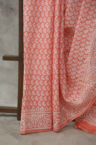 Peach HBP Cotton Saree - SRPCS1835