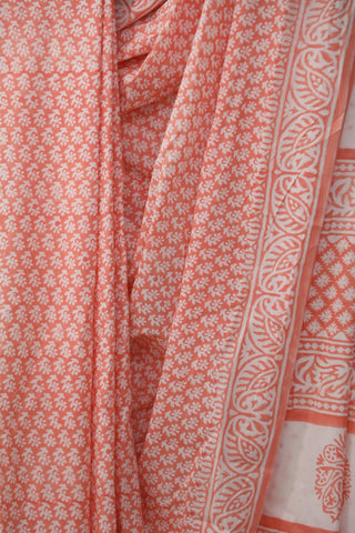 Peach HBP Cotton Saree - SRPCS1835