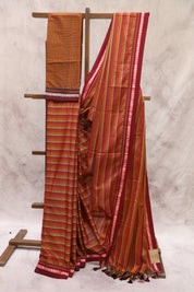 Multicolor Saras Khun Saree With Border- SRMSKS7
