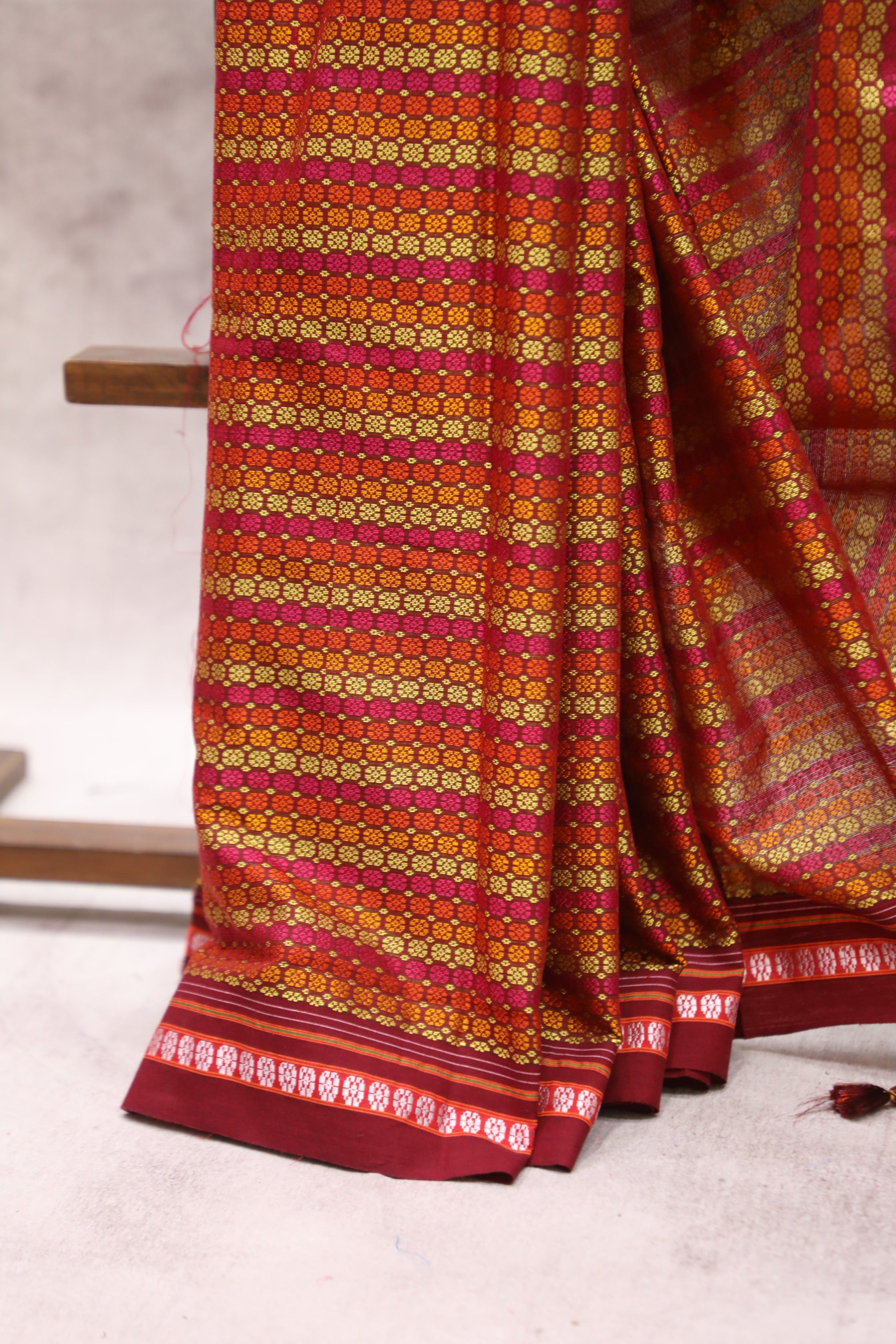 Multicolor Saras Khun Saree With Border- SRMSKS7