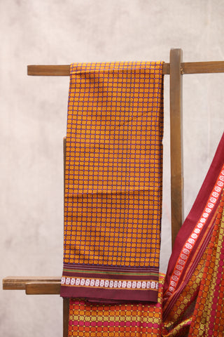 Multicolor Saras Khun Saree With Red Border- SRMSKS7