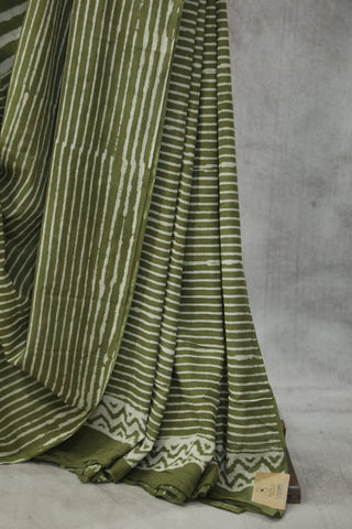 Green HBP Cotton Saree - SRGCS1826