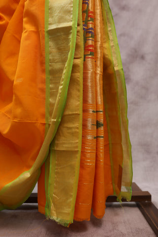 Mango Yellow Cotton Paithani Saree - SRMYCPS398