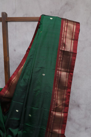 Dark Green Silk Paithani Saree - SRDGSPS267