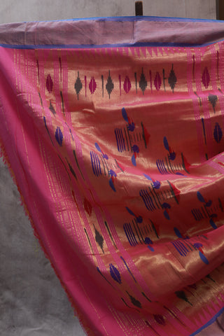 Pink Cotton Paithani Saree - SRPCPS397